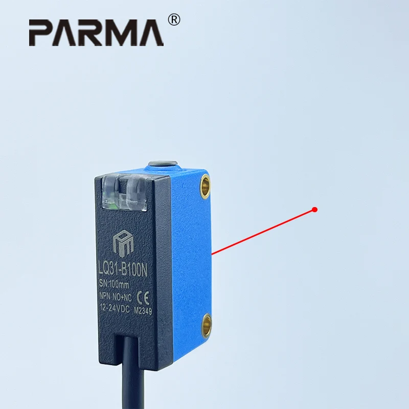 PARMA LD61 Square Diffuse Reflection Laser Sensor Small Visible Light Spot 100mm 400mm Sensing Distance High Precision