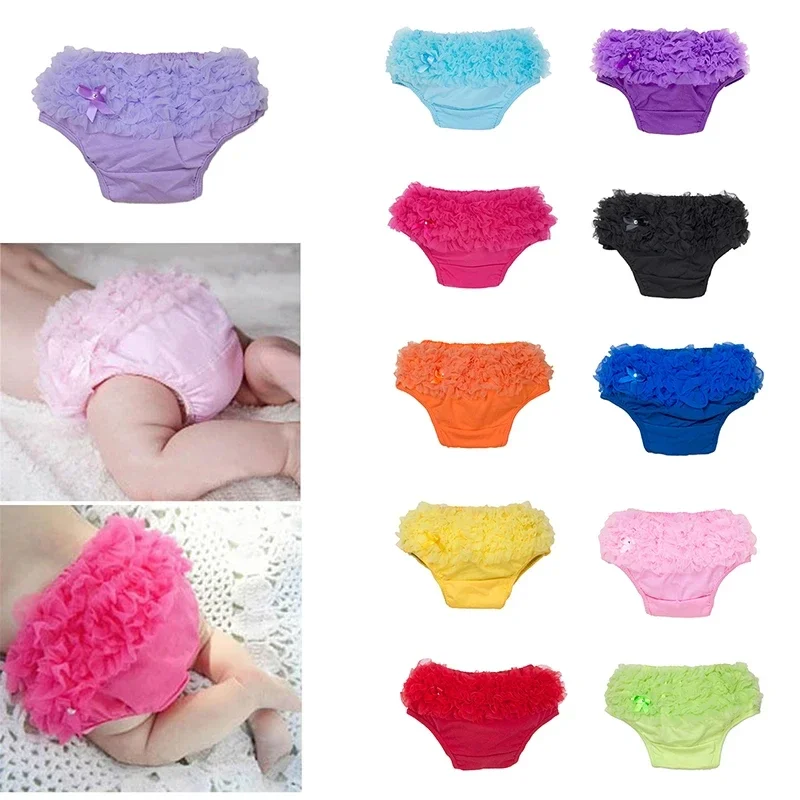 10 Colors Baby Cotton Bloomers Ruffled Panties Baby Girl Diaper Coves Infant Toddle Tutu Short PP Solid Silicone Reborn Bloomers