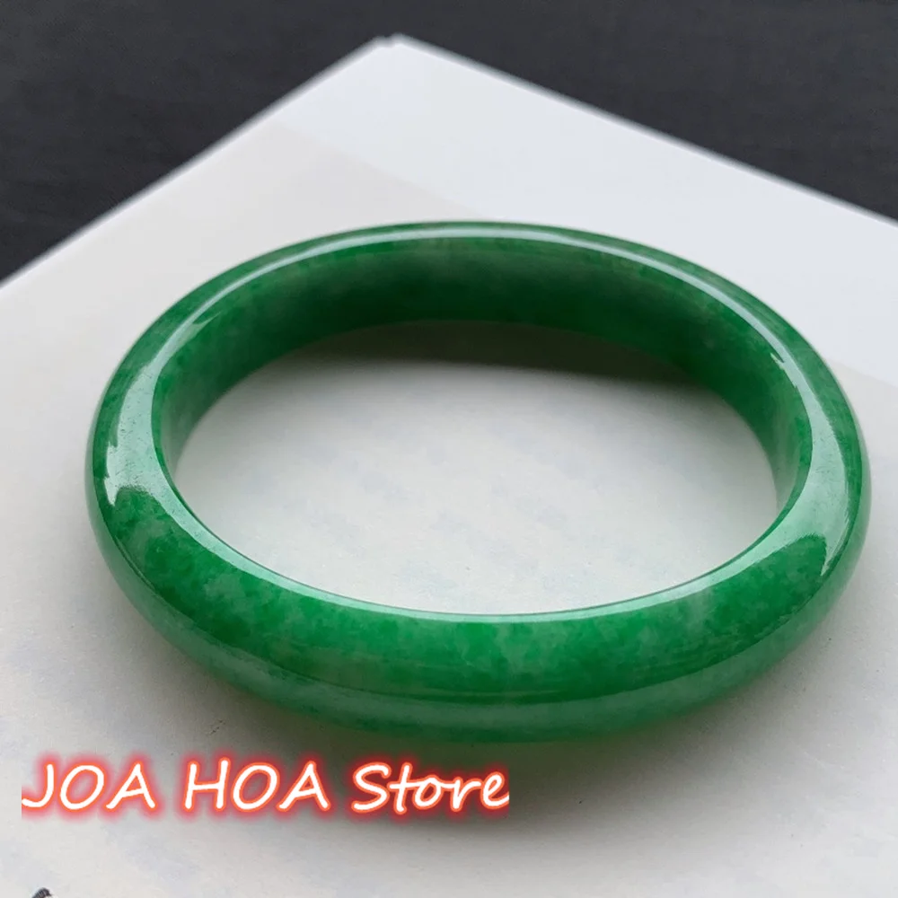 

Myanmar Laokeng Natural A Goods Jadeite Ice Planted Green Bangle Exquisite Jade Bracelet Fine Jewelry Accessories Handring