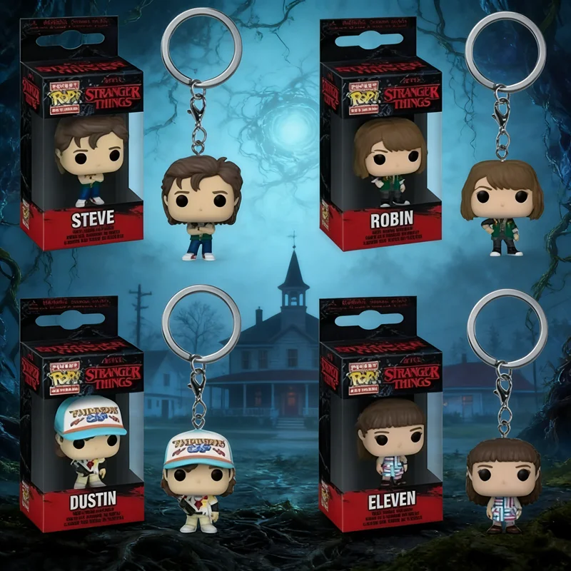 Llavero Funko Pop Pocket Pop de Stranger Things: Demogorgon, Eleven, Robin, Barb, Steve, Dustin - Modelo de juguete para fans, regalo