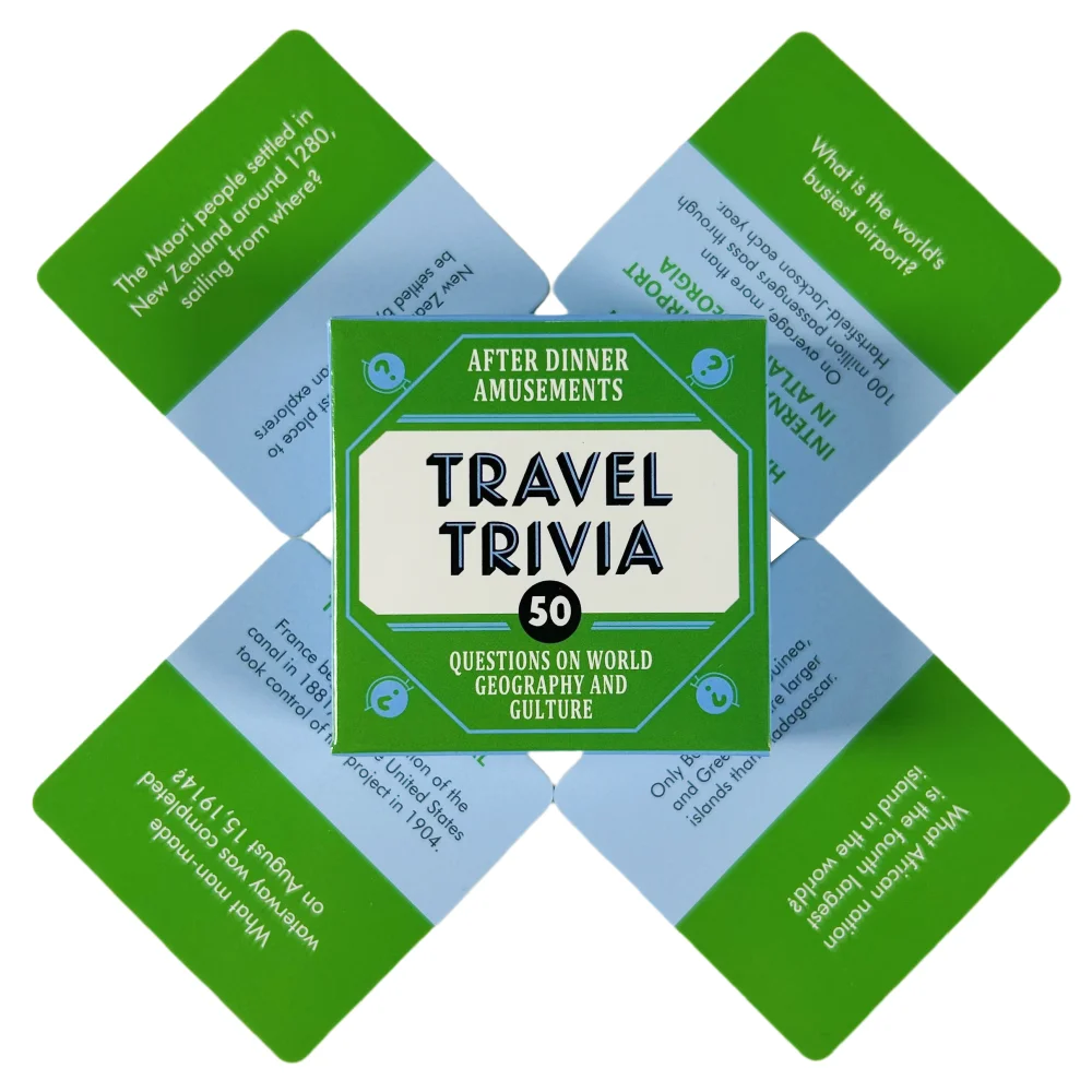 The Mini Size Travel Trivia Card Game Questions On World Geography And Gulture Family Deck Party Borad Games