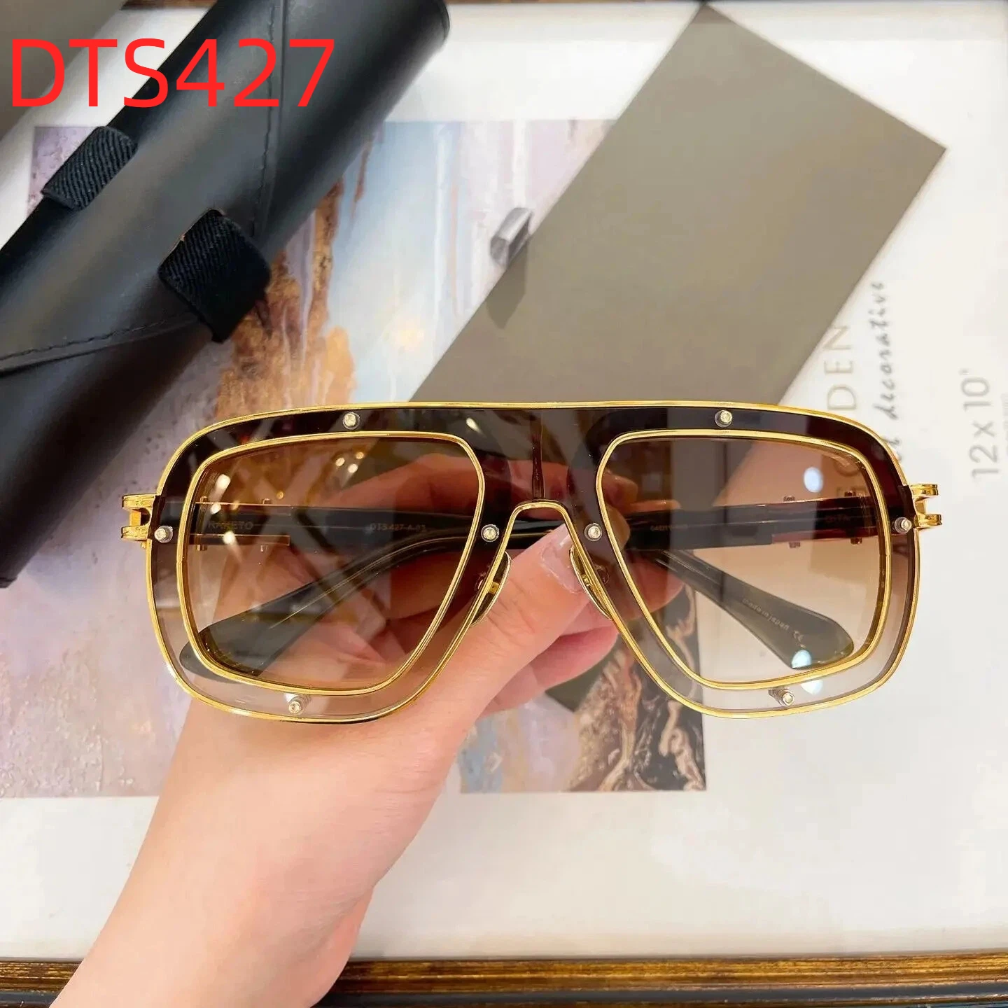

Original Factory DT RAKETO DTS427 With Brand Box Luxury Designer Leisure Driving Anti-Glare Vintage Classic Men Women Sunglasses