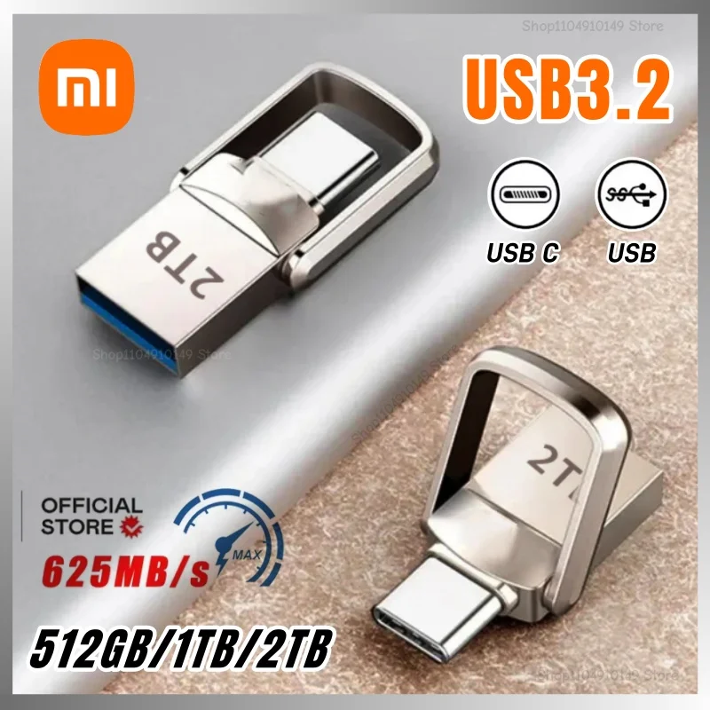 Xiaomi Metal Mini 2TB USB Drive Flash High Speed USB 3.0 Flash U Disk Type-C Dual-use Mobile Phone Computer Mutual Transmission