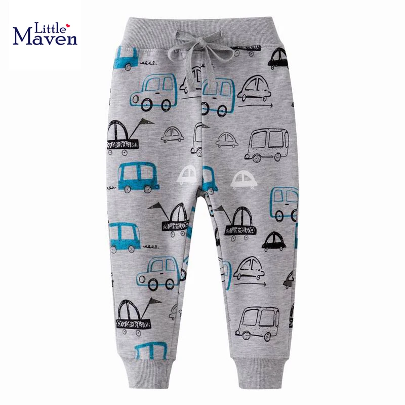Kleine Maven Herbst Kinder kleidung Cartoon Fahrzeuge Kleinkind Jungen Hose Kinder Jogging hose für Kinder Freizeit hose Baumwolle