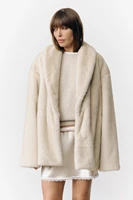 Mixed Color Faux Fur Long Coat 12 Fashion Mixed Color Lapel Collar Woman Long Coat Elegant Full Sleeve Loose Overcoat New Winter Lady High Street Faux Fur Jacket 6
