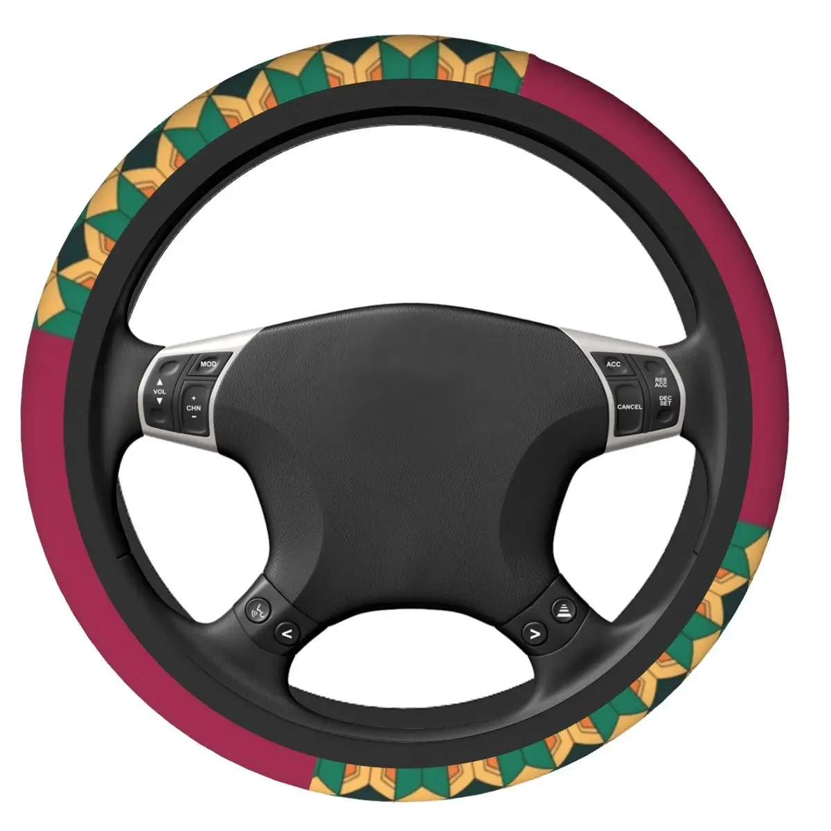 Tomioka Pattern Demon Slayer Car Steering Wheel Cover 37-38 Anime Steering Wheel Protective Cover Steering-Wheel Accessories