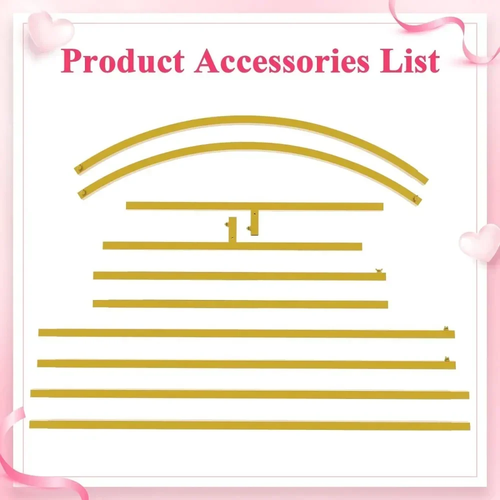 #For Wedding Arch Backdrop Stand, 7.2 FT Square Arch Gold Metal Arch Backdrop Stand for Wedding Ceremony Birthday Party&
