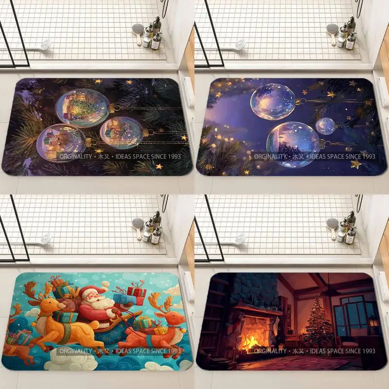 

Christmas-Themed Printed Living Room Sofa Non-Slip Rug For Study Bedroom Tatami Children'S Soft Floor Mat