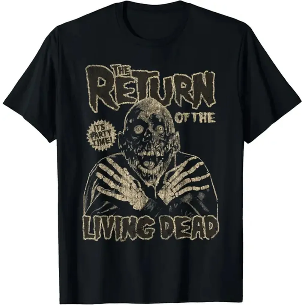 Vintage Style Graphic T-Shirt with Return of the Living Dead Print, 100% Cotton Unisex Short Sleeve Top for Casual Wear, Tshirt, Garment, Prints, Shortsleeve