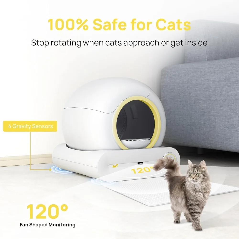 Automatic Cat Litter Box Self Cleaning,Smart  Litter Box Automated Cleaning with APP Control, Electric Litter Box Litters Robot