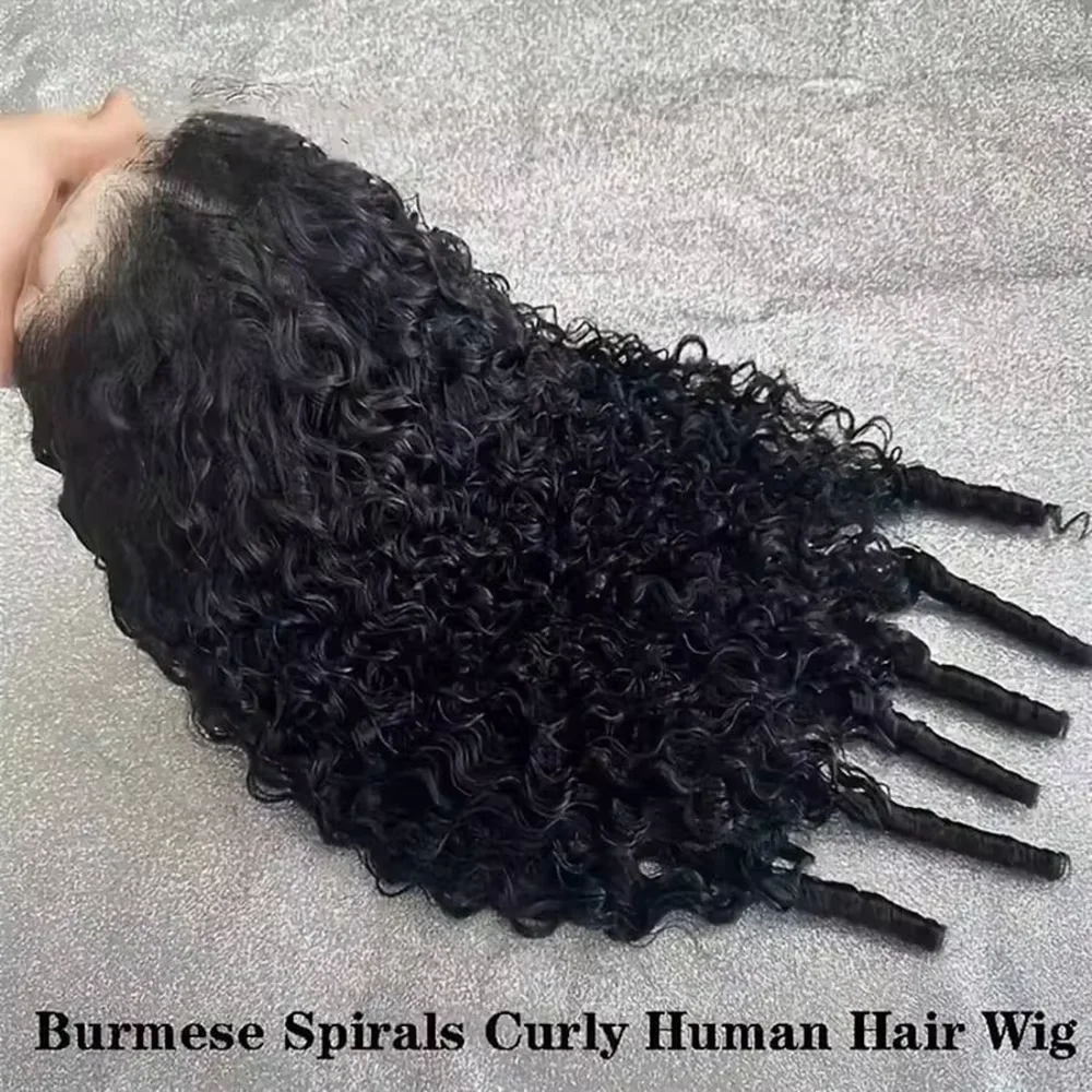 13x6 HD Lace Front Burmese Curly Wave Wigs  Vietnamese Raw Hair Human Hair Wigs Bouncy Curly Deep Curly Lace Frontal Wig