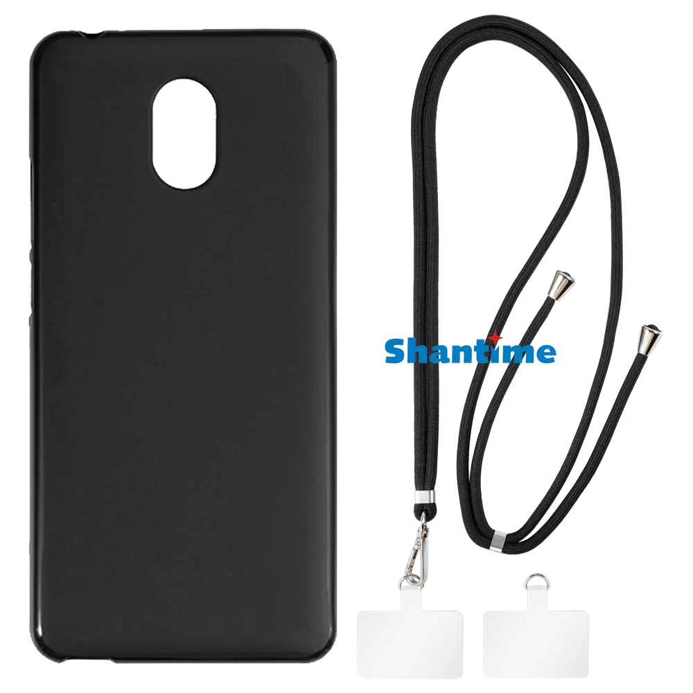 Suitable for Wiko Lenny 5 Case + Ajustable Neck/Crossbody Lanyards and Spacers, Silicone TPU Cover with Soft