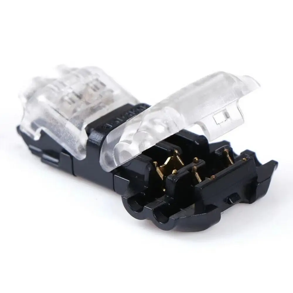 1/5Pcs T Type Pluggable Wire Connector Low Voltage Quick Splice Electrical Cable Crimp No Stripping 2 Pin Terminal Clamp