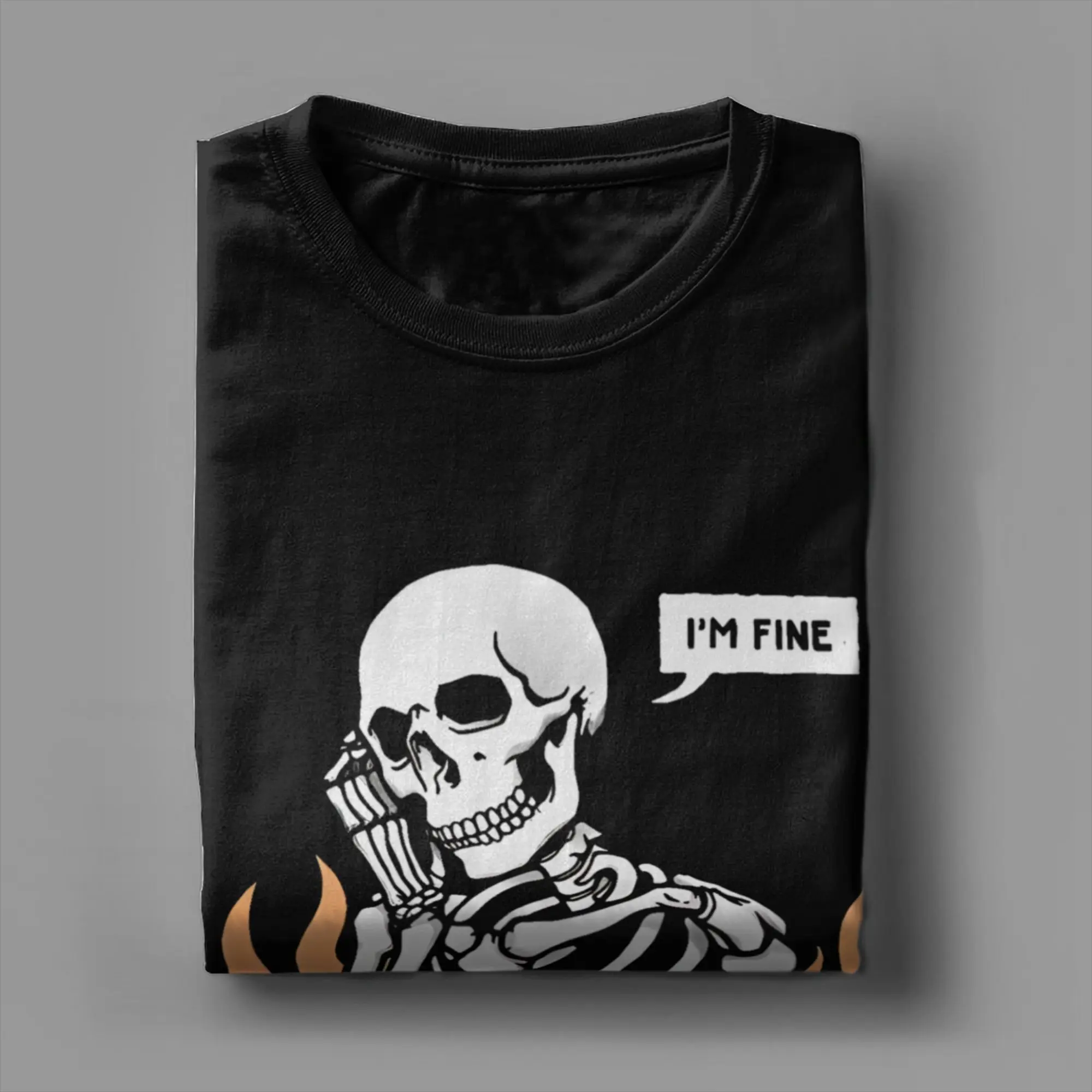 الجدة الهيكل العظمي عشاق الأبدية تي شيرت للرجال س الرقبة القطن تي شيرت أنا غرامة قصيرة الأكمام تيز قمم الحفلات #4