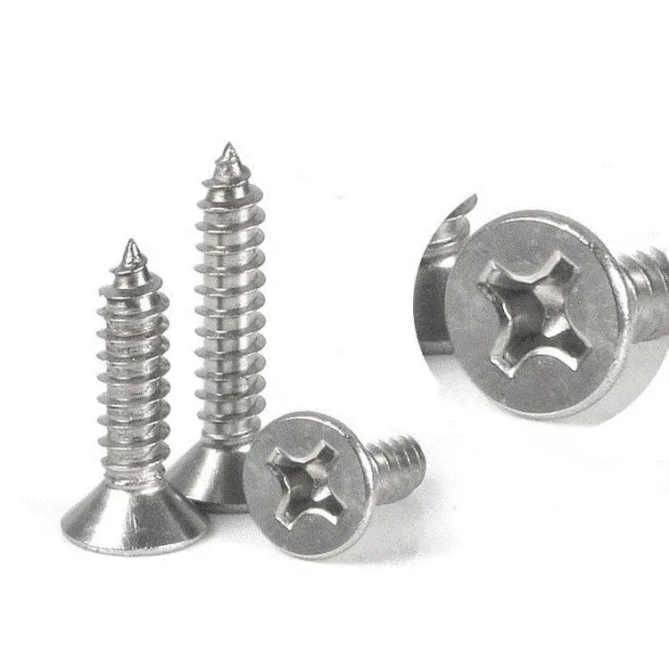 AXK  272pcs/set M4.2 Screw Set Flat Head Self Tapping Screws Assortment Kit With Cross Screwdriver Bits