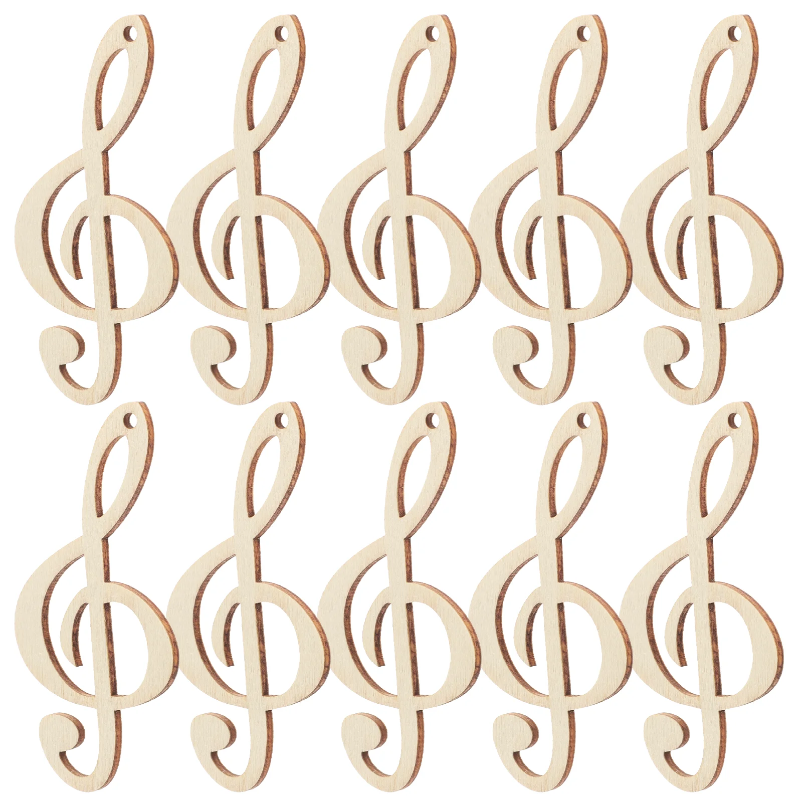 

10 Pcs Paintable Musical Notes Wood Slices Durable Craft Supplies Lightweight Easy Use Store Hands-On Beautiful Crafts School