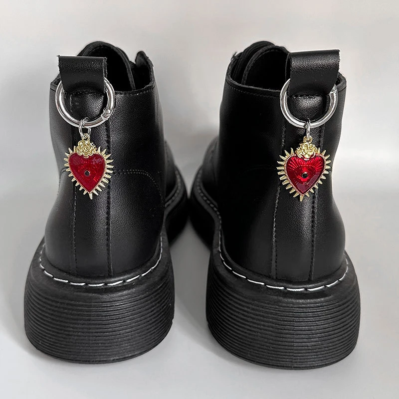 Enamel Rose Flowers Hearts Martin Boots Shoes Buckles Decoration Gothic Turkish Style Shoes Accessories Lucky Jewelry image 3