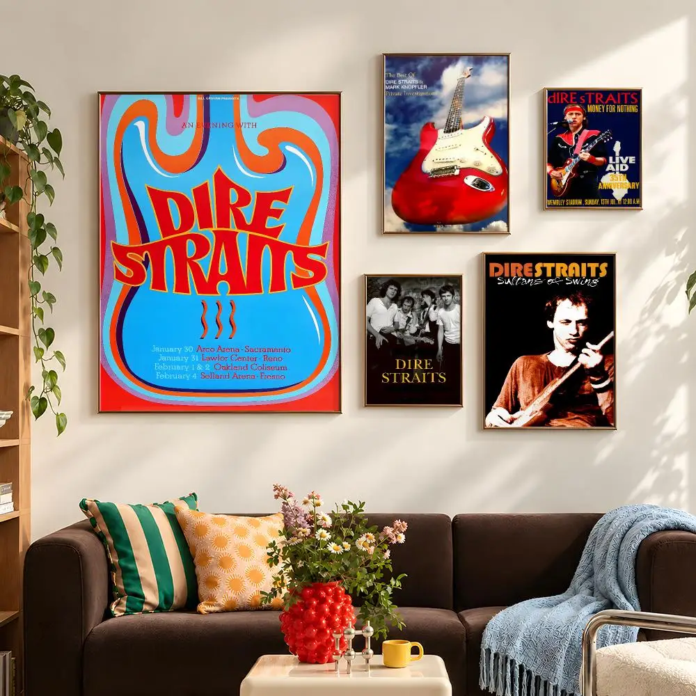 Band Dire Straits Brothers In Arms Poster Self Adhesive PP Wall Art HD Gaming Room Bedroom Living Room Decor Apartment Gift