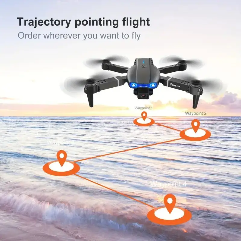 E99 Pro Drone with 4K Dual Camera Optical Flow Aerial Photography Four Axis RC Aircraft FPV Fixed Height DronToy Foldable Toy