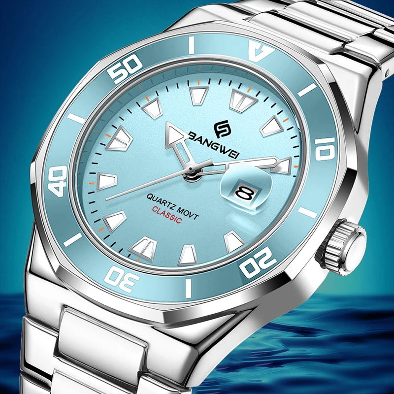 

BANGWEI 2026 quartz wristwatch Business Luxury Waterproof Stainless Steel Men's Watch Luminous Fashion Sports Watches for Men
