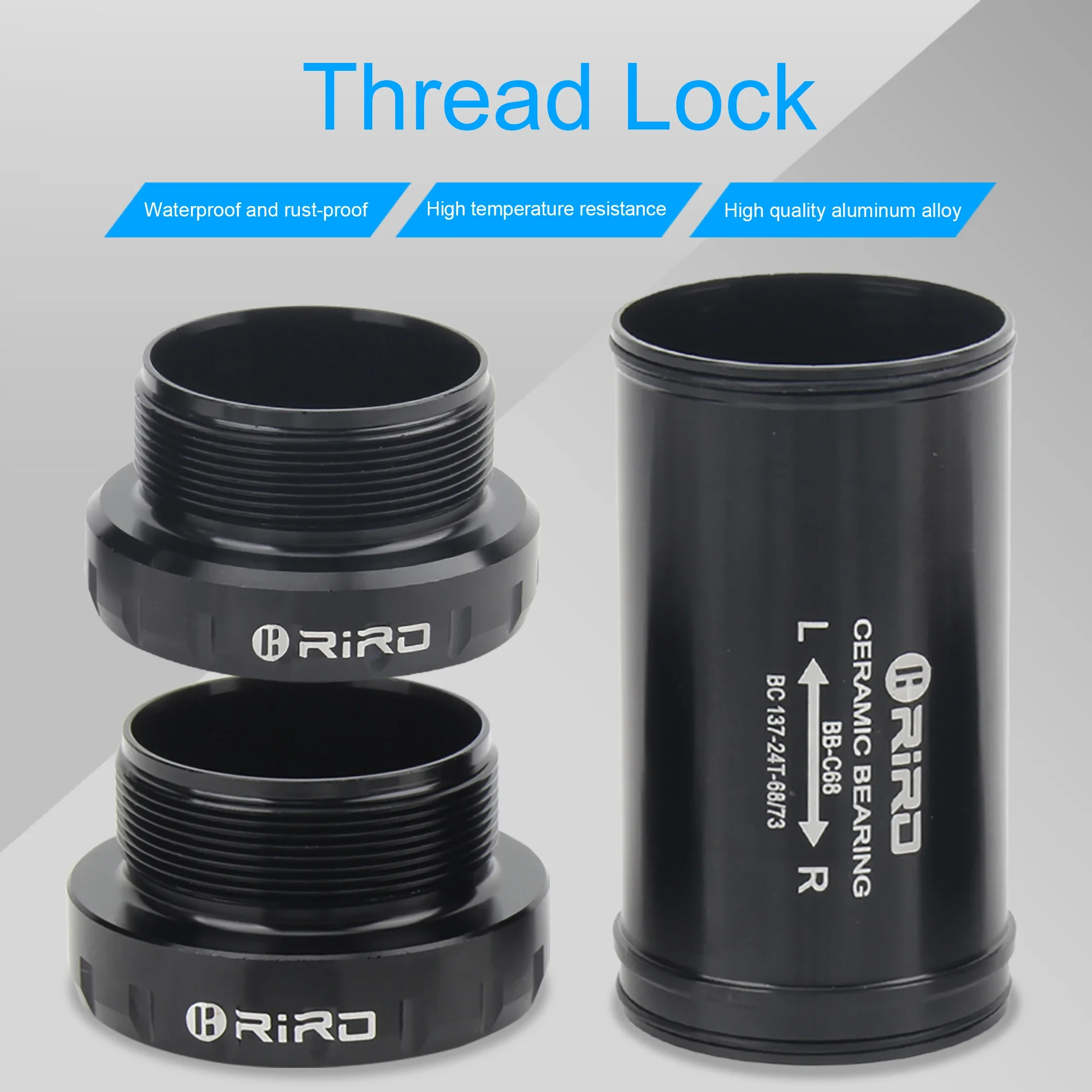 RIRO Bicycle Ceramic Bottom Bracket BB68/BB92 68/73MM Threaded BB MTB Sealed Bearings Road Bike 1.37/24mm Shaft Univesal Parts