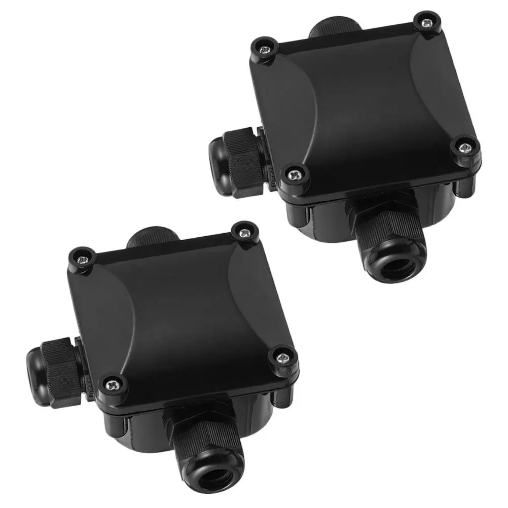 2Pcs Waterproof Outdoor Junction Box Heavy Duty Plastic Electrical Enclosure Grid Cover Shockproof for Street Lamp Garden Light