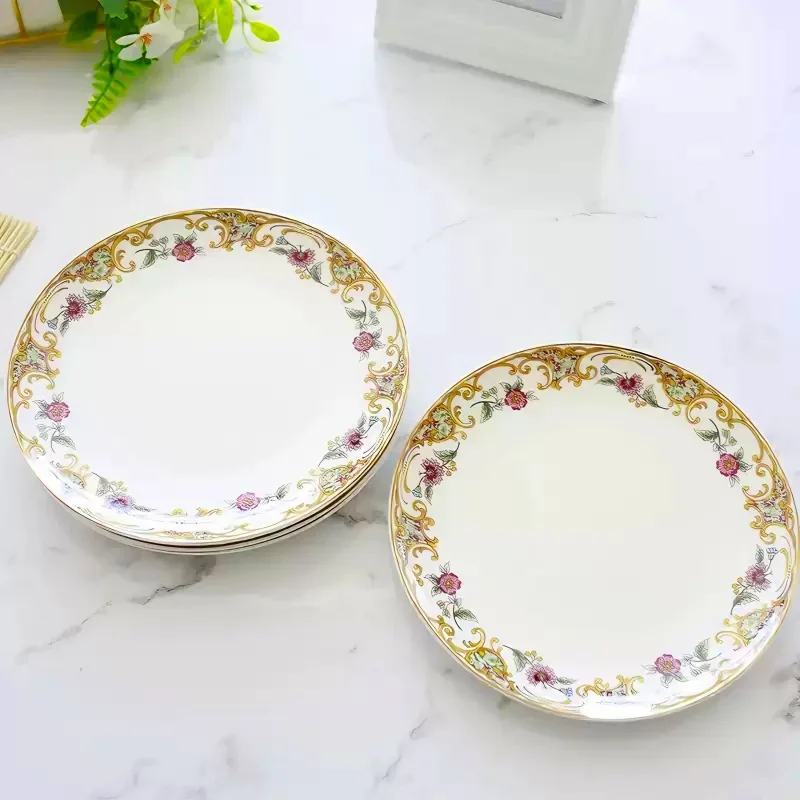 4pcs set, 8inch, fine bone china serving dishes, porcelain catering serving buffet, ceramic chafing dishes, dinner plate plattet
