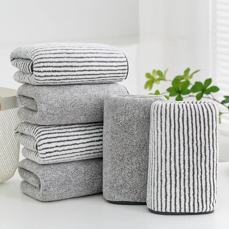 Face Towel Minimalism Antibacterial Bamboo Charcoal Fiber Thickened Coral Fleece Absorbent Hair Towel