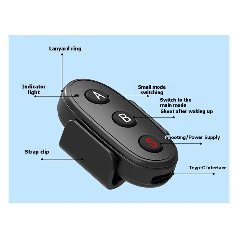 ABKN Bluetooth Remote Control for X5 X4 X3 X2 for Ace Pro 2 for GoPro for Hero 13/12/11 White ABS Camera Controller