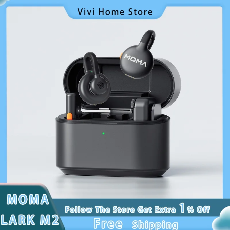 Moma Lark M2 Button Neck Clip Microphone For Live Broadcasting Noise Reduction Hidden Custom Wireless Microphone