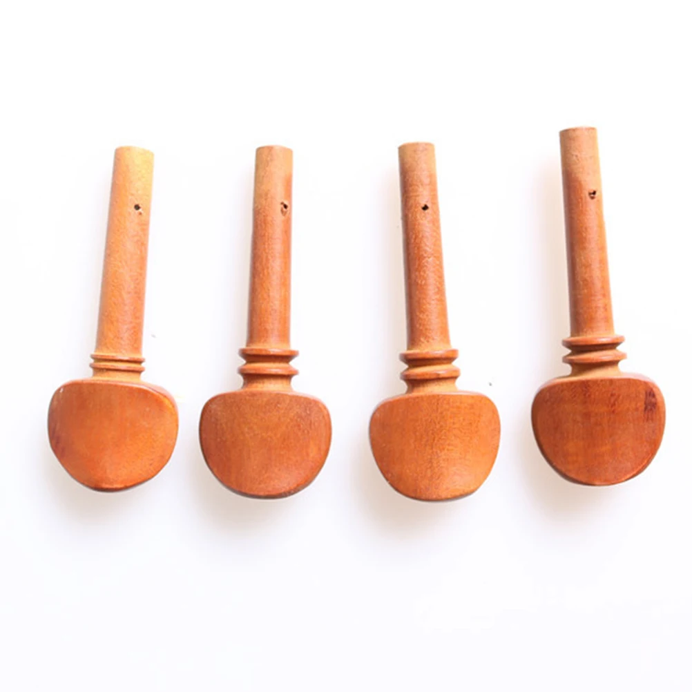 

4pcs Violin Turning Pegs End Pin Jujube Wooden Axes Violin Shaft String Button for 4/4 Violin (Khaki)