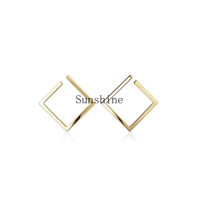 

Gold light luxury earrings, personality temperament, cold style, advanced sense, European and American exaggerated earrings