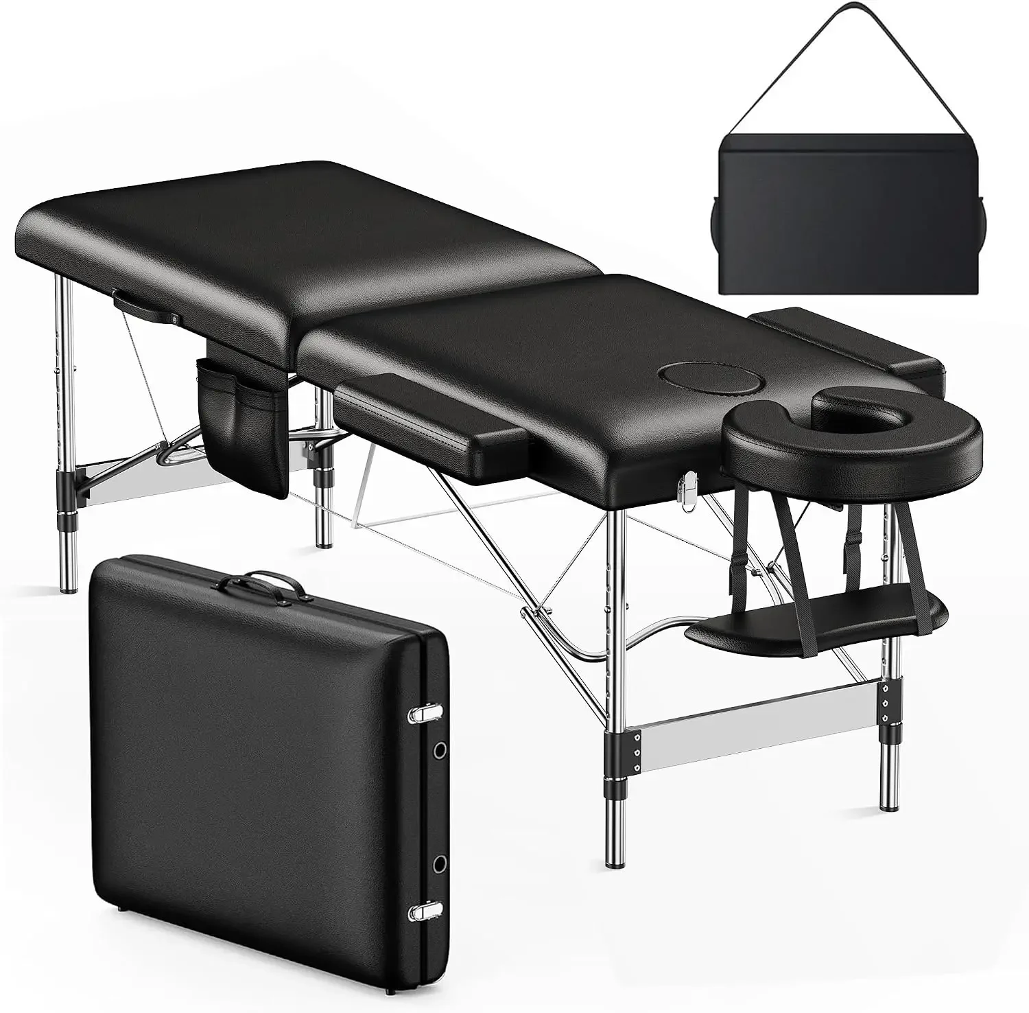 2-Fold Aluminum Adjustable Massage Table Portable 22.8