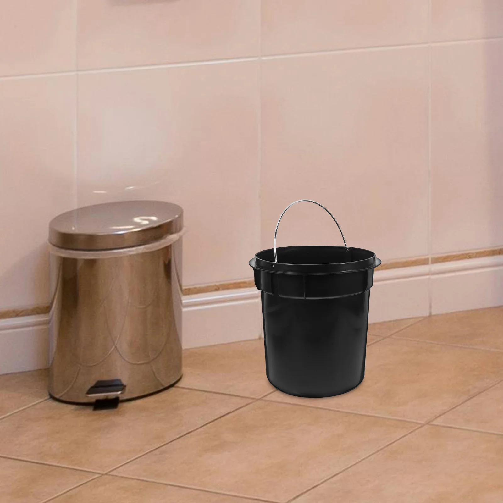 

5L Plastic Garbage Can Liner Round Removable Trash Bin For Bedroom Bathroom Kitchen Office Large Capacity Handle Portable Water