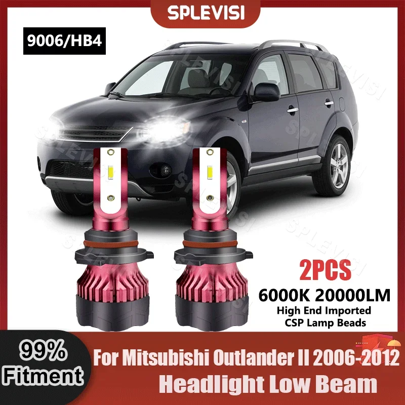 

2Pc 9006/HB4 LED Headlight Low Beam Lights 9V-36V For Mitsubishi Outlander II 2006 2007 2008 2009 2010 2011 2012 Car Lamp Bulbs