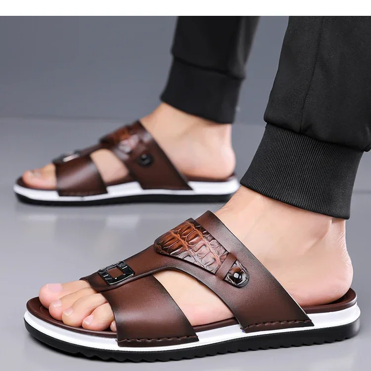 Herren-Sommer-Slipper, bequem, atmungsaktiv, modisch, schlicht, für den Außenbereich, verschleißfest, weiche Unterseite, lässige Sandalen-DH5306 – Detail 9