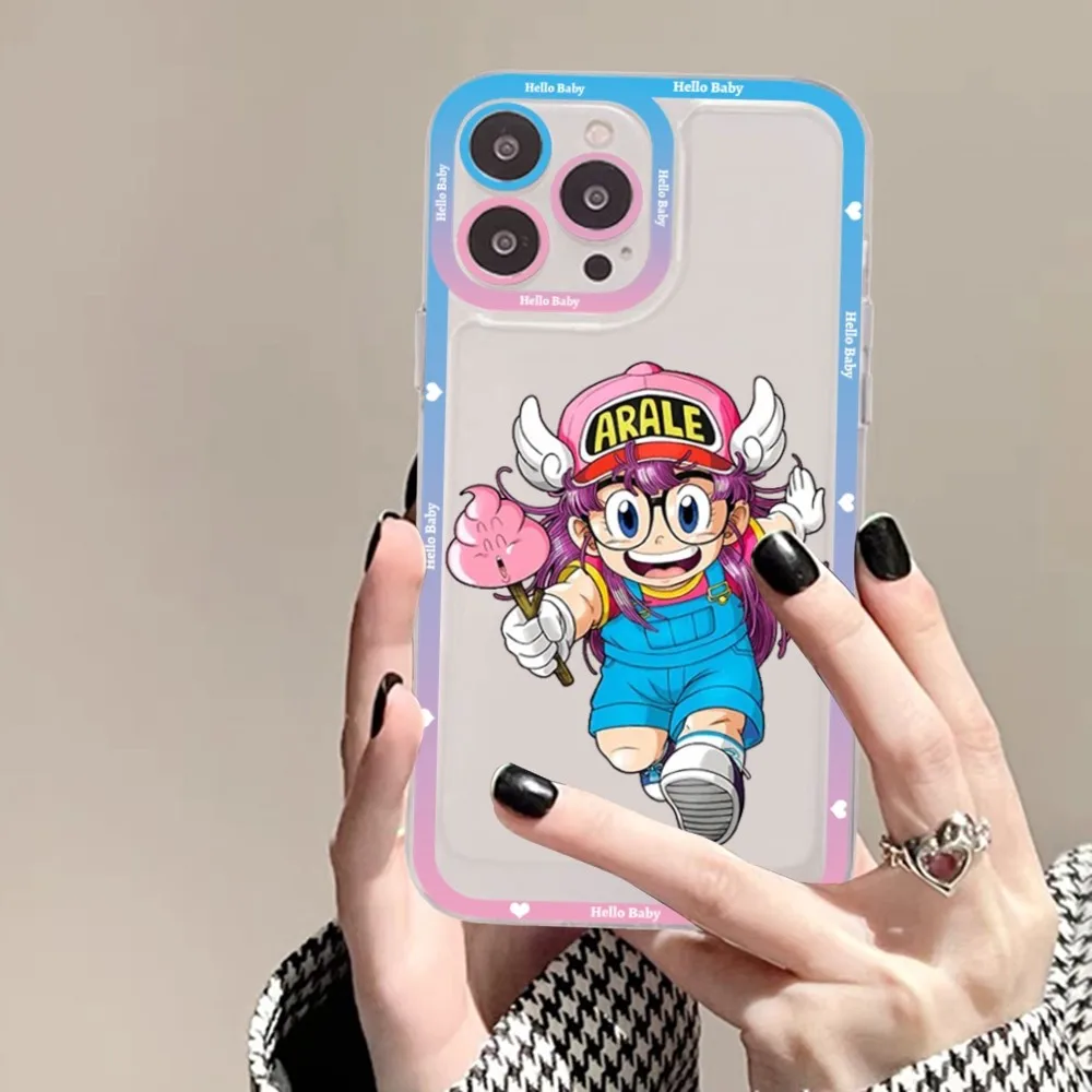 Dr Slump Arale Phone Case For iPhone 15 13 14 Pro Max XS XR 12 11 Pro 13 Mini Soft Clear Back Cover