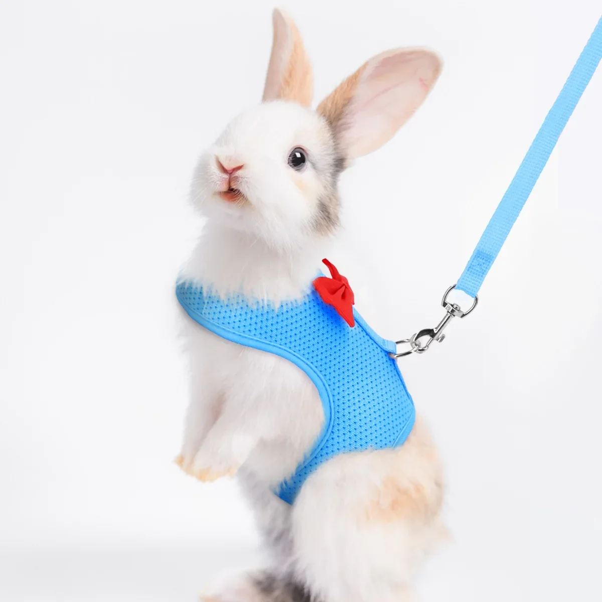 Cute Bow Rabbit Harness Soft Mesh Small Pet No Pull Comfort Padded Vest for Bunny Guinea Pigs Squirrels and Other Small Animal