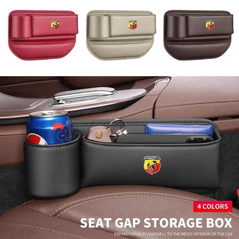 

Car Seat Crevice Gaps Organizer Leather Front Seat Storage Bag For Abarth Punto 124 125 500 Stilo Ducato Pegatina Becquet Bravo