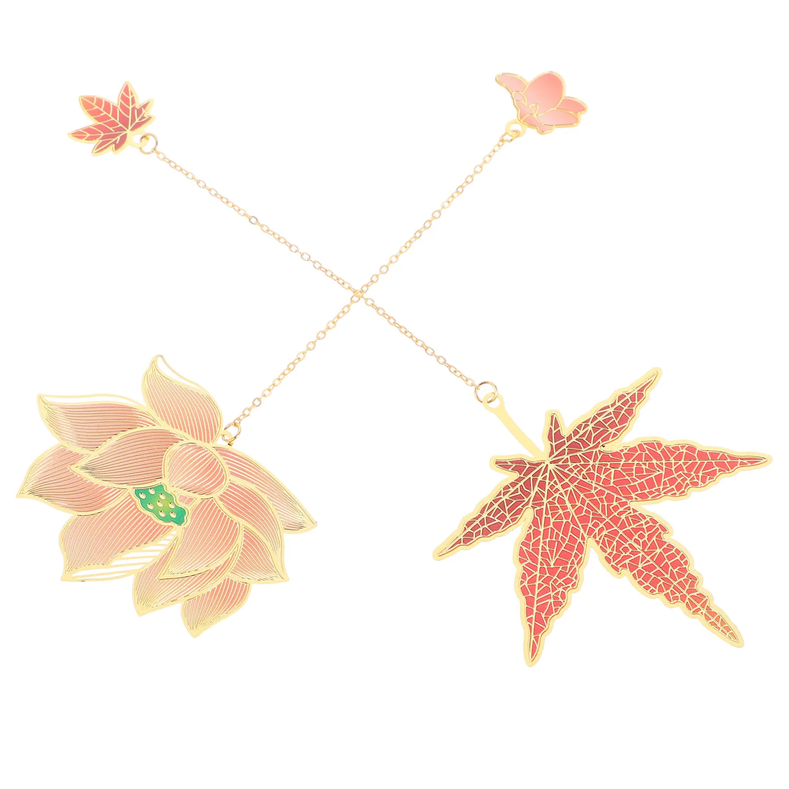 

2Pcs Vintage Style Metal Bookmark Retro Bookmarks Unique Decorative Page Markers Chain Design for Reading Study Office Home