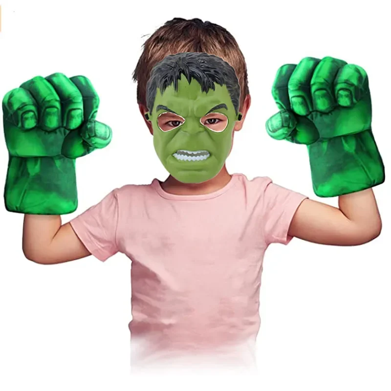 Kids Infinity War Smash Gloves Superhero Foam Green Dress Up Fist Props Halloween Cosplay Performance Dress Up