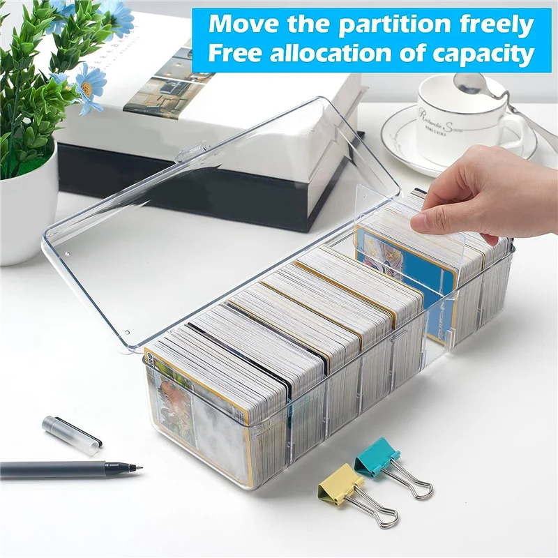 

GM-2 шт., коробка для хранения торговых карточек, коробка для хранения карточек, пластиковый чехол для торговых карточек со съемными разделителями для стандартных карточек