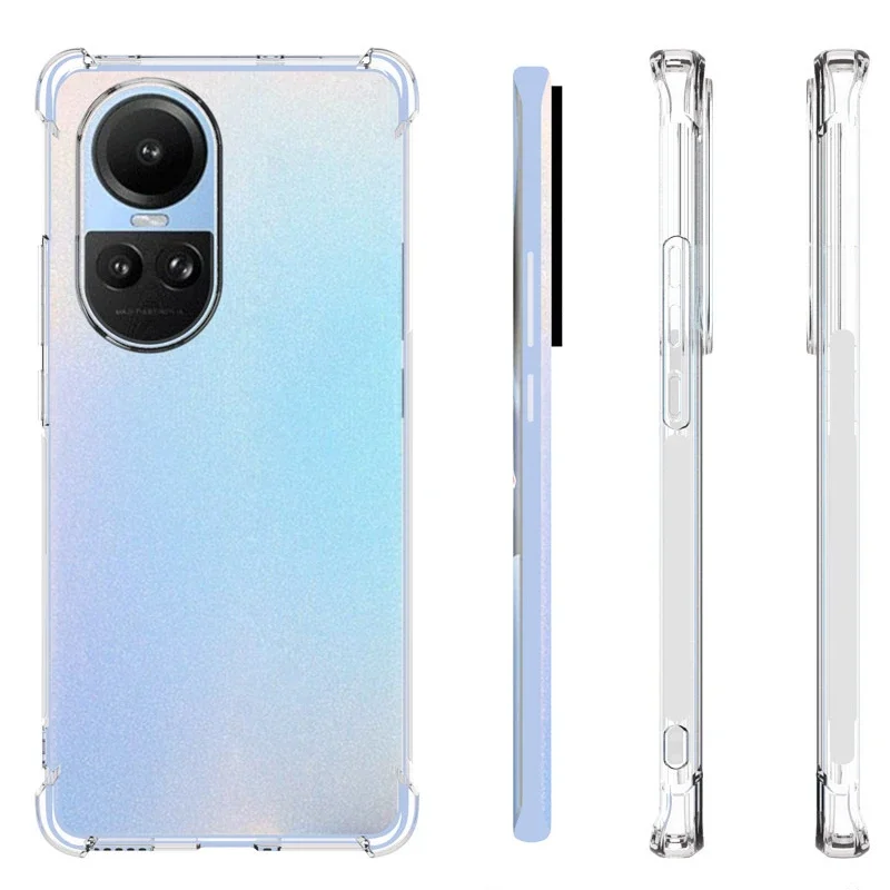 For Oppo Reno 10 Pro 5G Cover Cushion Shockproof Clear Air Bag Silicone Soft TPU Back Cover Oppo Reno 10 Pro Plus 5G Case