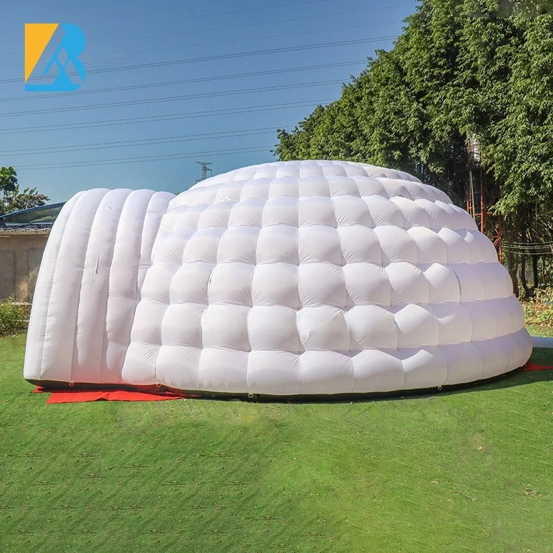 Tienda de campaña con cúpula geodésica inflable blanca de 8 metros construida a medida para juguetes de planificación de eventos de fiesta