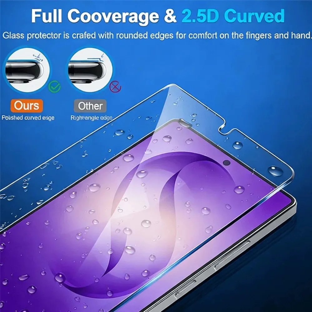 5Pcs Ultra Clear Screen Protectors for Samsung Galaxy S26 S25 S24 Ultra S23 S22 S21 Plus S25 S24 FE 9H Hardness Tempered Glass
