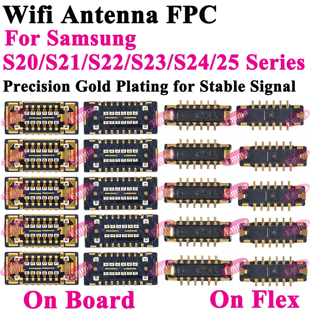 WiFi Antenna FPC Connector On Board Flex For Samsung S22 S21 Ultra S20 Plus S20U S22P S23 S24 S25 S22U S23U S24U S25U S901 G998