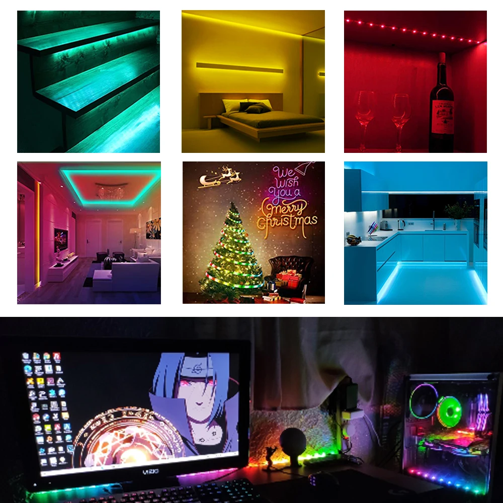 5m WS2812B LED-Leuchten WS2812 RGB LED-Streifen Individuell Adressierbare LED-Lichtleiste Schwarz-Weiß PCB IP30 65 67 5V – Detail 24