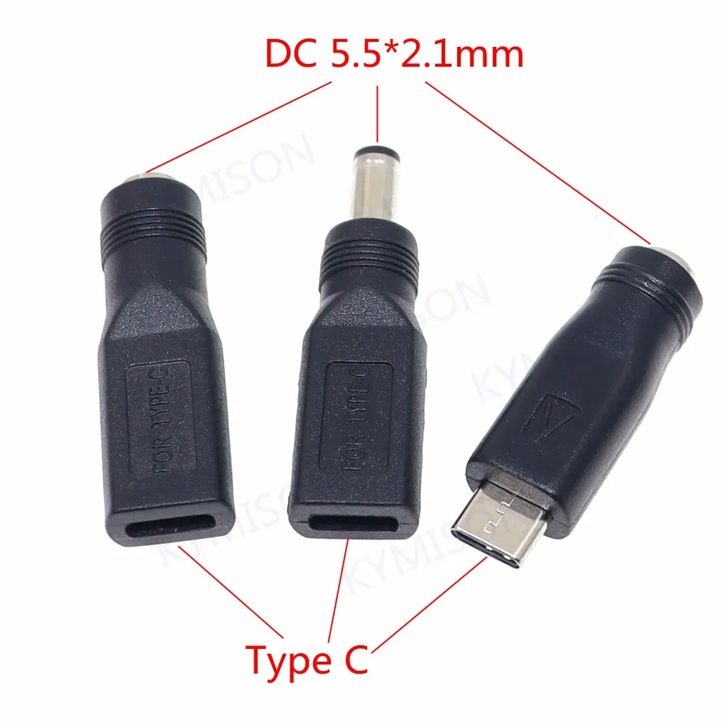 1 Uds tipo C/tableta Micro USB 2,0 a DC 5,5x2,1mm adaptador de toma de corriente USB C a DC 5,5*2,1mm adaptador de conector de alimentación 5V