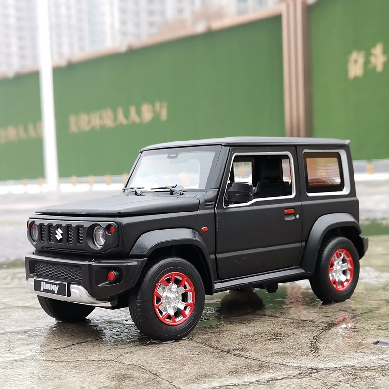Modèle de voiture en alliage Suzuki Jimny SUV 1:18, son et lumière, jouet à collectionner pour enfants, cadeau d'anniversaire