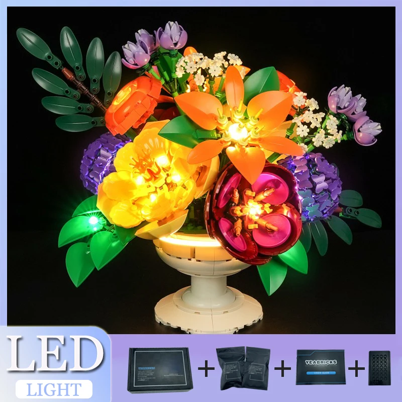 

Набор светодиодных фонарей для LEGO Flower Arrangement 10345, строительные блоки, игрушки «сделай сам» (только светодиодный светильник, без модели блоков)